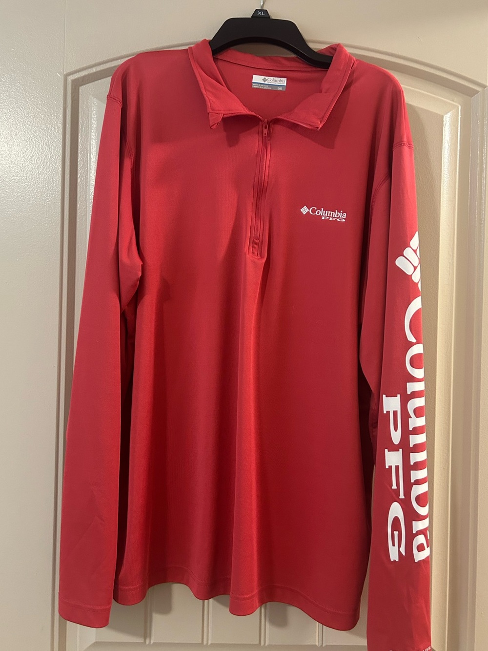 Columbia Red Long-Sleeve Half-Zip PFG